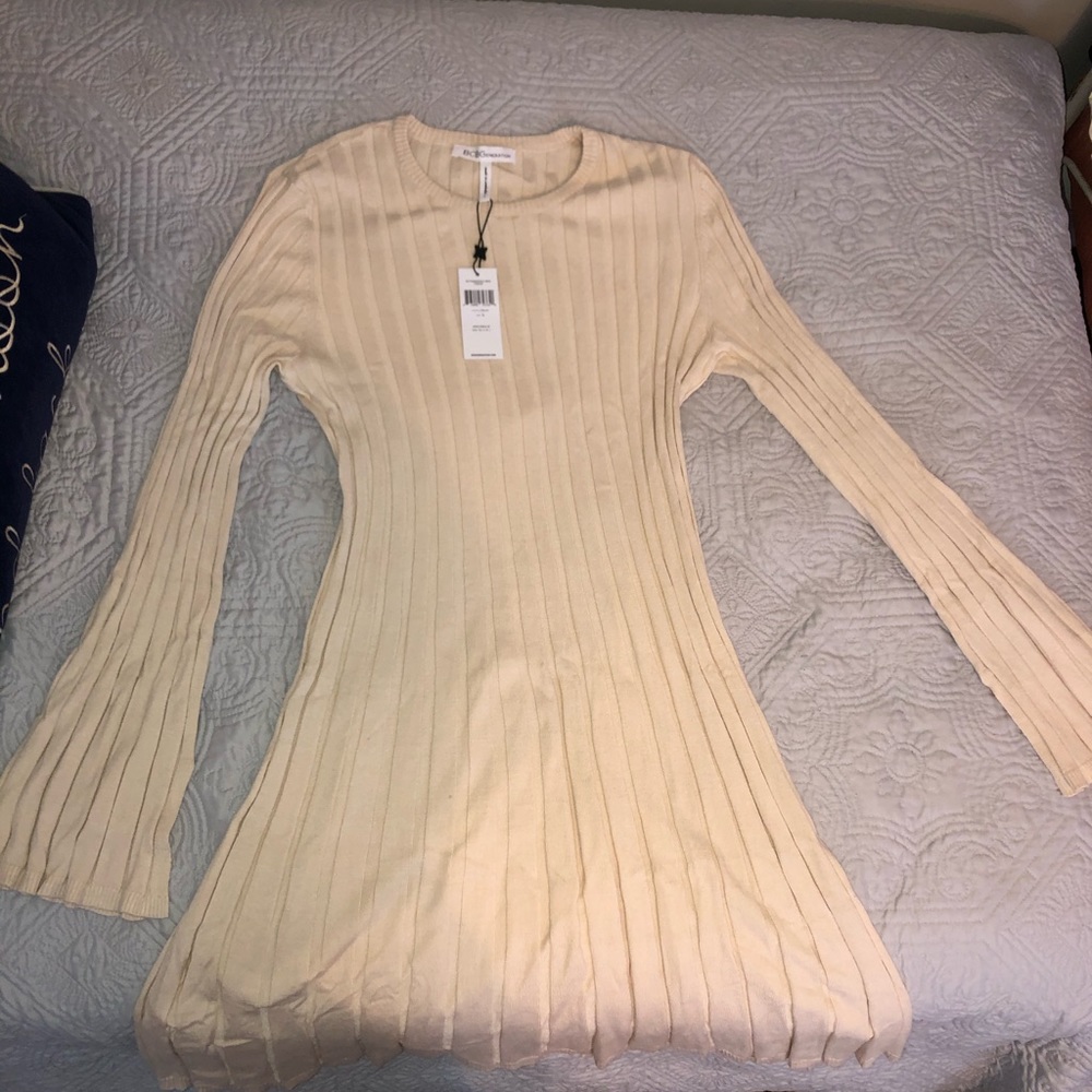 BCBG cream sweater dress size L